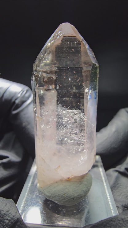Pointe de sceptre Amehtyst transparente, violet marron, Goboboseb namibie, Collection 48x18x16mm