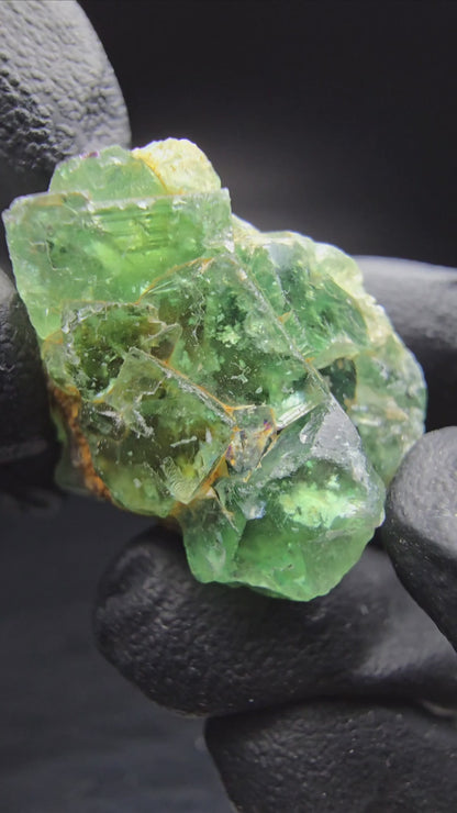 Cube de fluorite fantôme transparent, vert Okorusu, Collection namibie 26x24x23mm