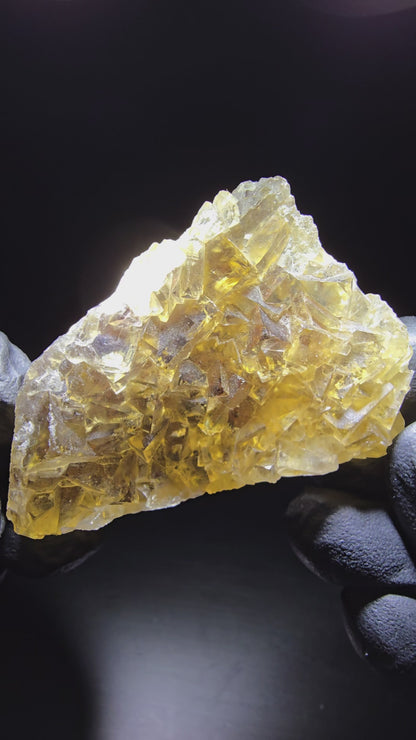 Phantom Fluorit Würfel Stufe gelb blau lila Okorusu, Namibia 53*39*13mm Sammlung