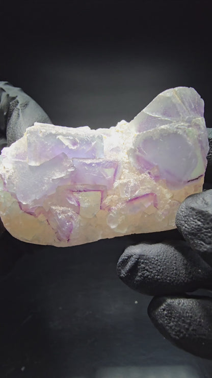 Cube de fluorite fantôme vert violet, spécimen de quartz Omehane, namibie 50*32*24mm
