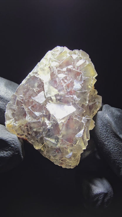 Phantom Fluorit Würfel Stufe gelb lila Okorusu, Namibia 44*34*16mm Sammlung