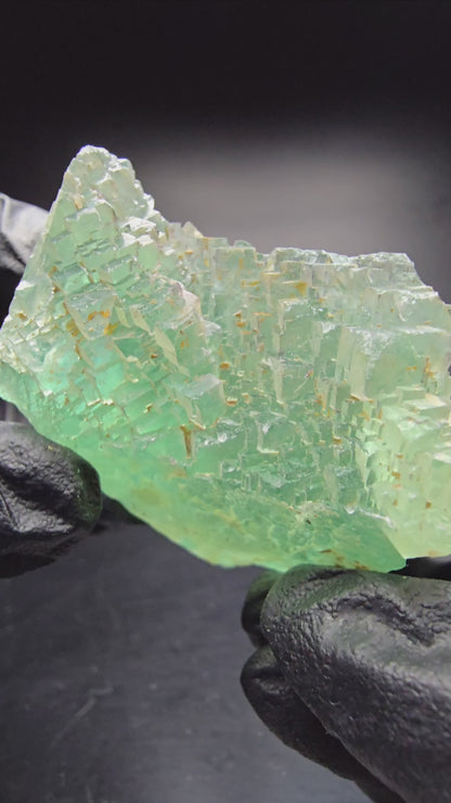 Cube de fluorite fantôme étagé vert turquoise Omehane, namibie 65*54*33mm