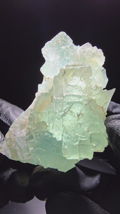 Clear stepped Phantom Fluorite cubes green Omehane, Namibia 58*33*29mm