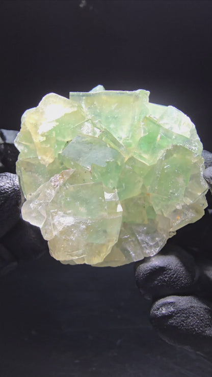 Klare Phantom Fluorit Würfel Stufe grün gelb Okorusu Namibia 53*47*18mm Sammlung